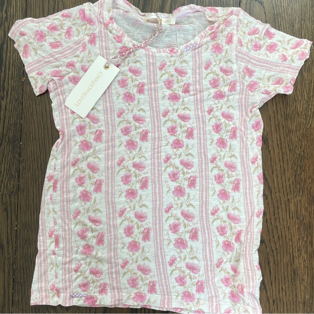 Pink floral love shack t shirt